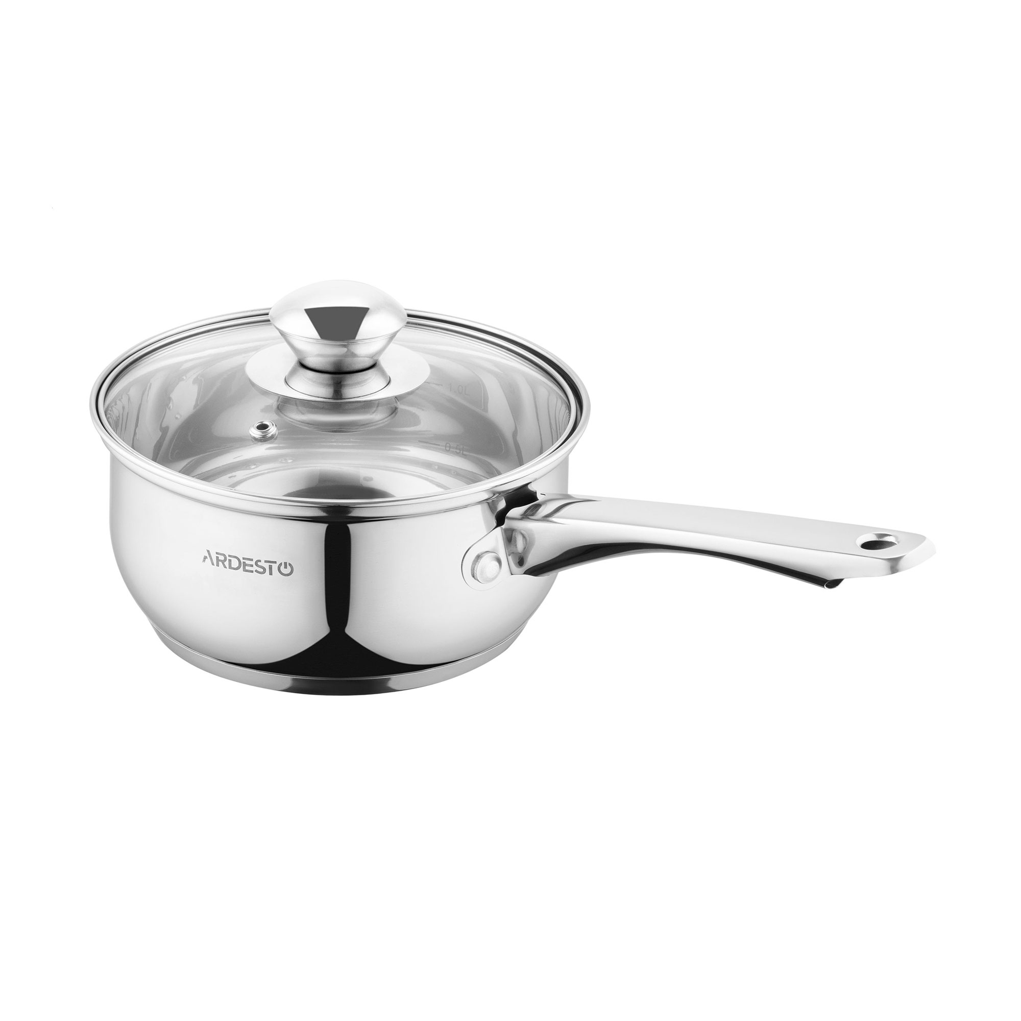 Ківш Ardesto Gemini Gourmet з кришкою, діаметр 16 см, 1.4 л (AR1914GSS)